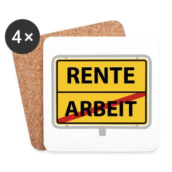 Pension Work Place Sign - Coasters (set of 4) - white - Front