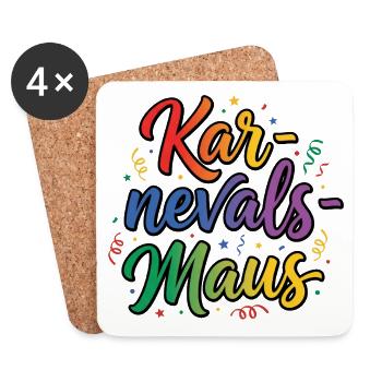 Karnevalsmaus Karneval Köln Kölner Karnevals Maus - Untersetzer (4er-Set) - Weiß - Vorne