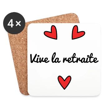 RETRAITE. RETRAITE. RETRAITEE. RETRAITE - Dessous de verre (lot de 4) - blanc - Devant