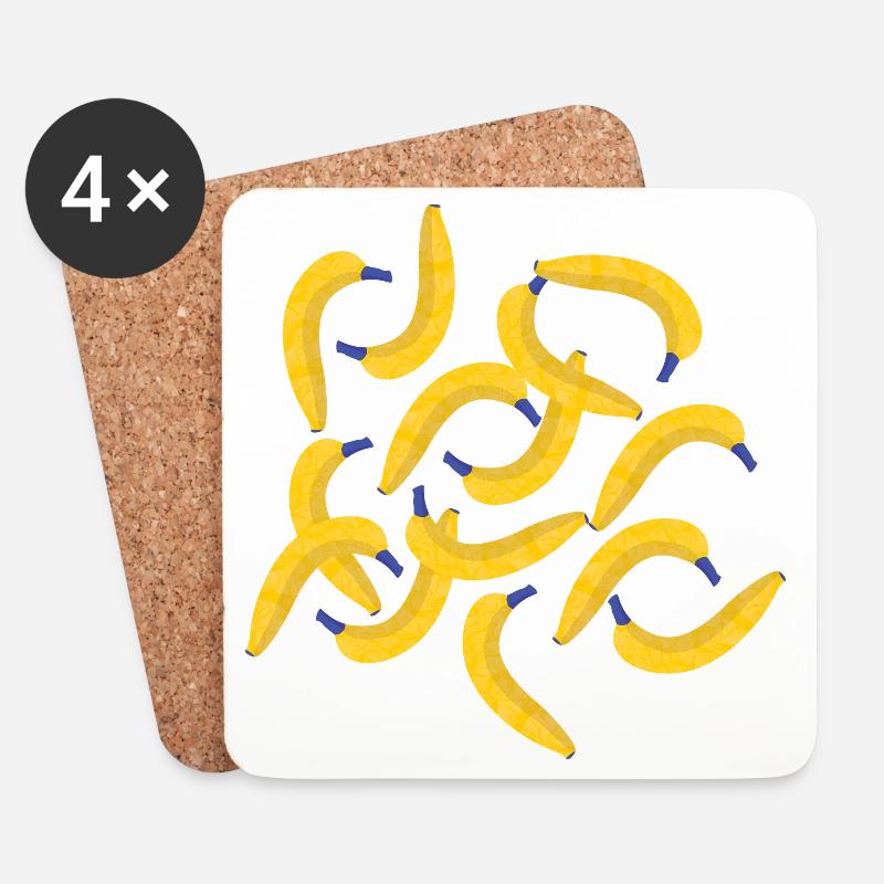 Bananen - Untersetzer (4er-Set) - Weiß