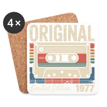 49th Anniversary - Vintage Gift 1977 - Coasters (set of 4) - white - Front