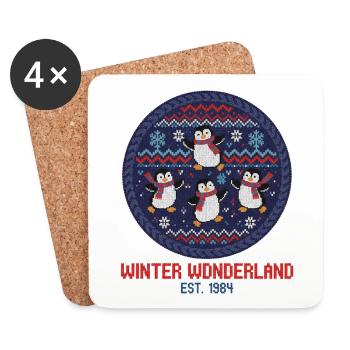 Motif Winter wonderland Penguins Winter Wonderland - Coasters (set of 4) - white - Front