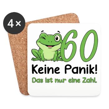 60 Birthday Design – Don't Panic! Funny Frog - Coasters (set of 4) - white - Front