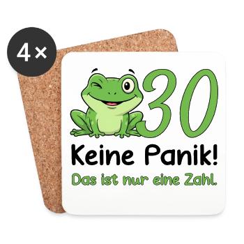 30 Birthday Design – Don't Panic! Funny Frog - Coasters (set of 4) - white - Front