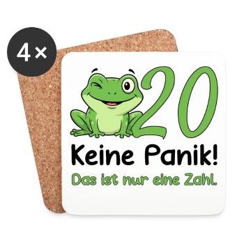 20 Birthday Design – Don't Panic! - Coasters (set of 4) - white - Front