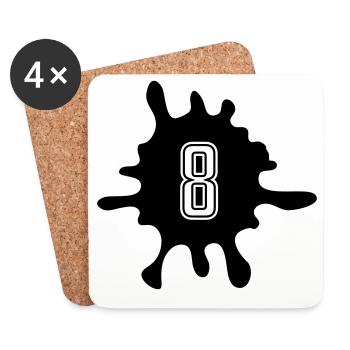 Blobs 8 Number - Coasters (set of 4) - white - Front