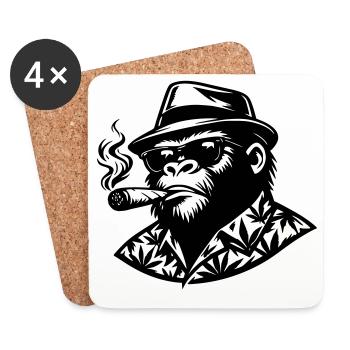 Monkey Smoke - Coasters (set of 4) - white - Front