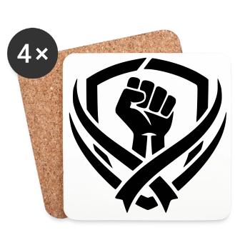 logo combat  - Dessous de verre (lot de 4) - blanc - Devant