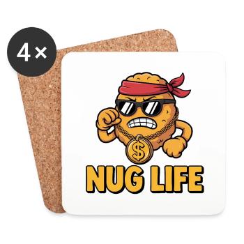 Nug Life - T-shirt drôle - Dessous de verre (lot de 4) - blanc - Devant