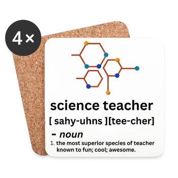 Naturwissenschaftslehrer-Definition eines lustigen Substantivs - Untersetzer (4er-Set) - Weiß - Vorne