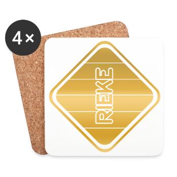 First name Rieke - Coasters (set of 4) - white - Front