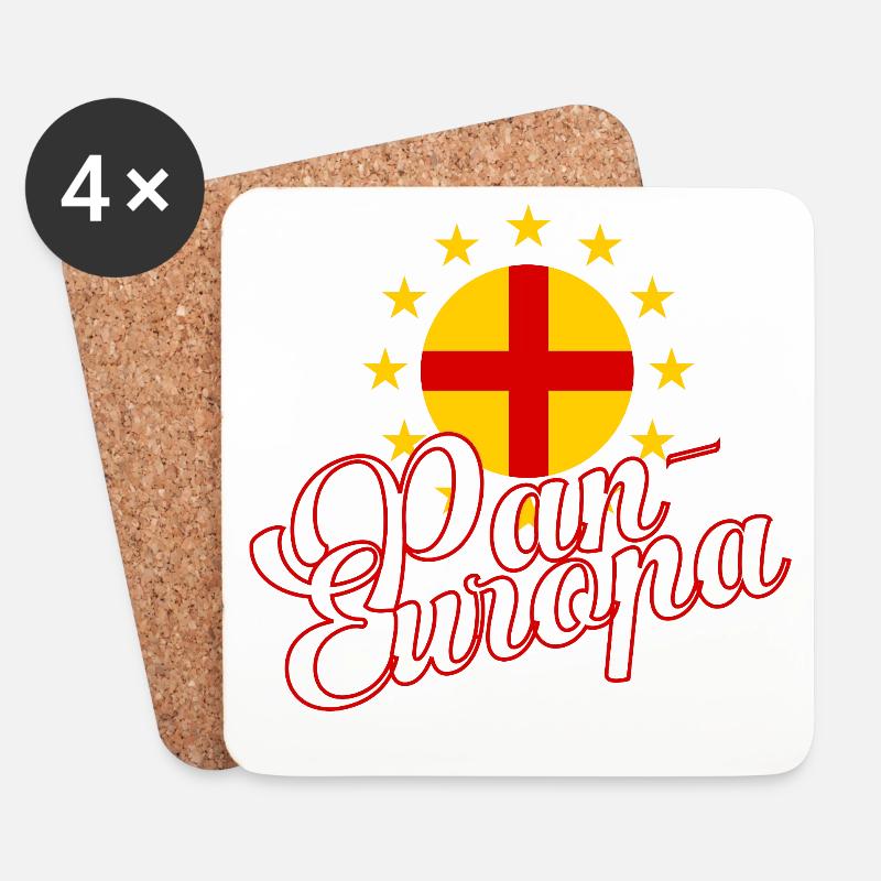 Pan-Europa Retro-Skript - Untersetzer (4er-Set) - Weiß