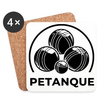 Pétanque-Logo - Untersetzer (4er-Set) - Weiß - Vorne