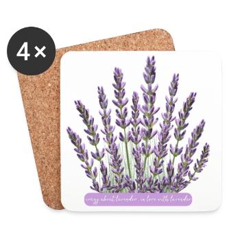 Lavender flowers crazy for lavender - Coasters (set of 4) - white - Front