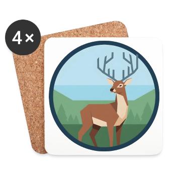 Deer - Coasters (set of 4) - white - Front