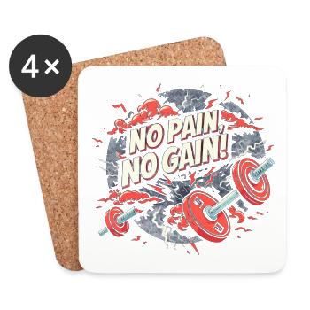 Pas de douleur Pas de gain Salle de sport Motivation Fitness Entraînement Shi - Dessous de verre (lot de 4) - blanc - Devant