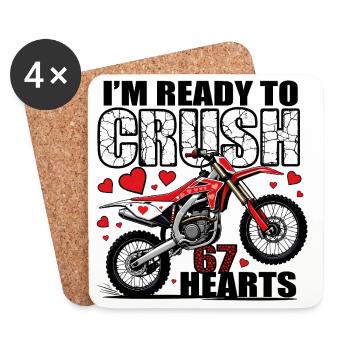 Crush Ready Moto Hearts - Untersetzer (4er-Set) - Weiß - Vorne