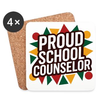 Proud School Counselor Appreciation Design - Untersetzer (4er-Set) - Weiß - Vorne