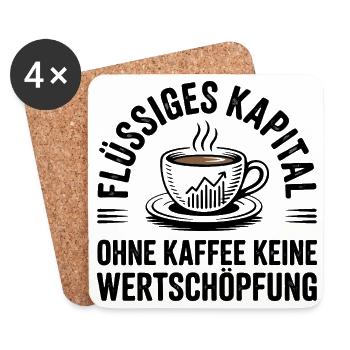 Liquid Capital Coffee – Office Humor - Coasters (set of 4) - white - Front