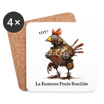 THE FAMOUS RUSTY HEN! - Coasters (set of 4) - white - Front