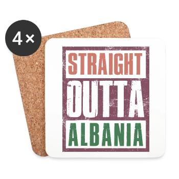 Straight outta Albania - Untersetzer (4er-Set) - Weiß - Vorne