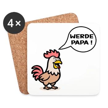 Papa Farmer - Chicken Farmer - Coasters (set of 4) - white - Front