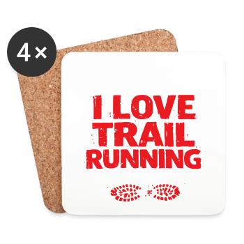 J’adore le trail running - Dessous de verre (lot de 4) - blanc - Devant