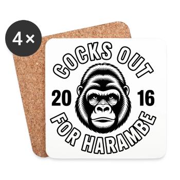 Schwänze für Harambe – lustiges Meme-T-Shirt - Untersetzer (4er-Set) - Weiß - Vorne