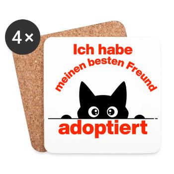 I ADOPTED MY BEST FRIEND! - Coasters (set of 4) - white - Front