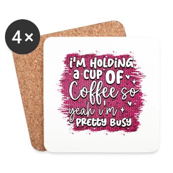 Coffee & Activity: Cute Coffee Sign - Coasters (set of 4) - white - Front