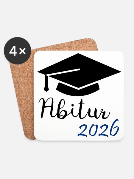 Abitur 2026 - Untersetzer (4er-Set) - Weiß