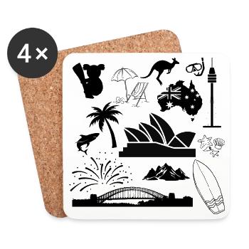 Sydney in symbols - Untersetzer (4er-Set) - Weiß - Vorne