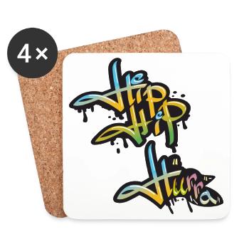 Hip Hip Hooray - Coasters (set of 4) - white - Front