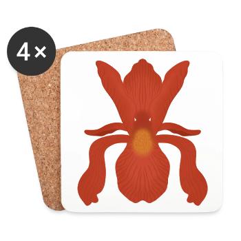 Crimson Iris Flame - Coasters (set of 4) - white - Front
