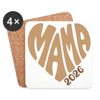 Maman 2026 - Dessous de verre (lot de 4) - blanc - Devant