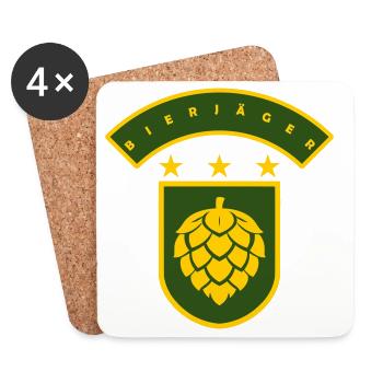 Bierjäger - Coasters (set of 4) - white - Front
