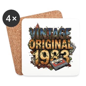 Vintage Original 1983 - Untersetzer (4er-Set) - Weiß - Vorne