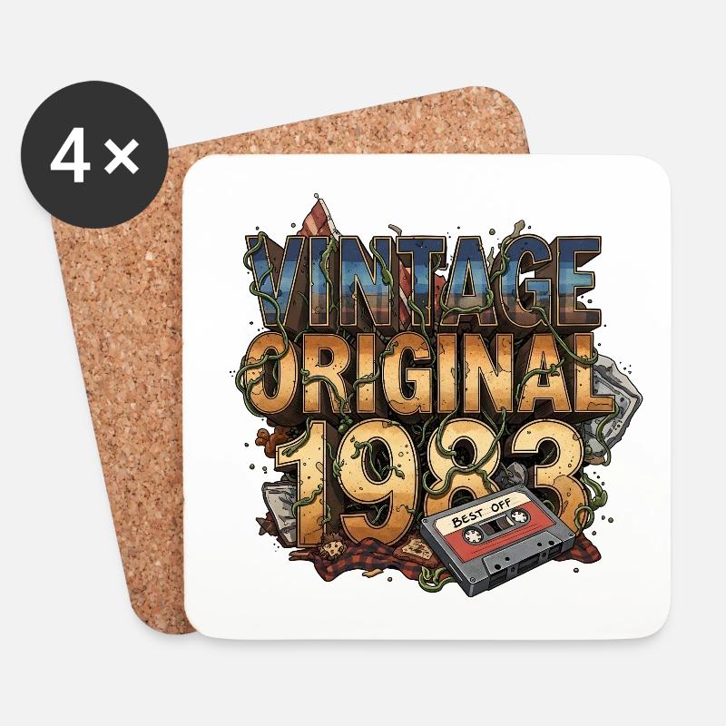 Vintage Original 1983 - Untersetzer (4er-Set) - Weiß