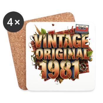 Vintage Original 1981 - Dessous de verre (lot de 4) - blanc - Devant