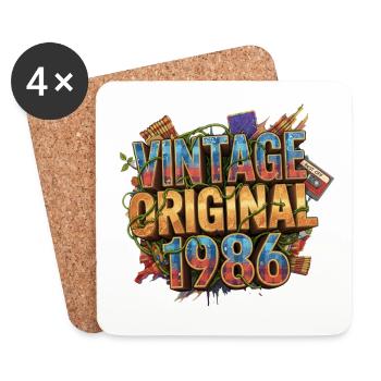 Vintage Original 1986  - Untersetzer (4er-Set) - Weiß - Vorne