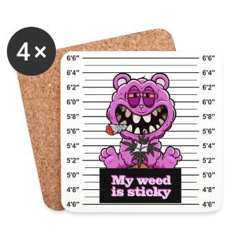 My weed is sticky - Untersetzer (4er-Set) - Weiß - Vorne