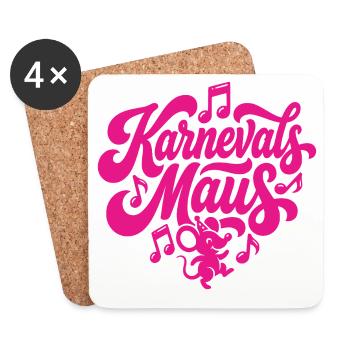 Karnevals Maus Karnevalsmaus Karneval Party Tanzen - Untersetzer (4er-Set) - Weiß - Vorne