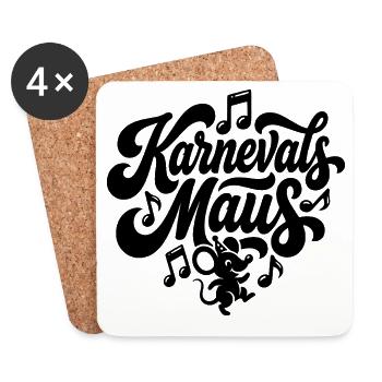 Karnevalsmaus Karneval Köln Kölner Karnevals Maus - Untersetzer (4er-Set) - Weiß - Vorne