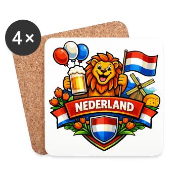 Holland cheerful logo - Coasters (set of 4) - white - Front