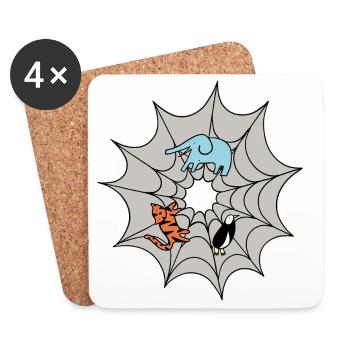 Spider web - Coasters (set of 4) - white - Front
