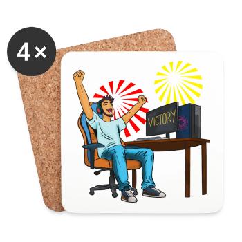 Gaming Victory! - Coasters (set of 4) - white - Front
