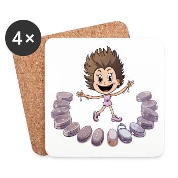 Macaron Dancing Girl - Coasters (set of 4) - white - Front