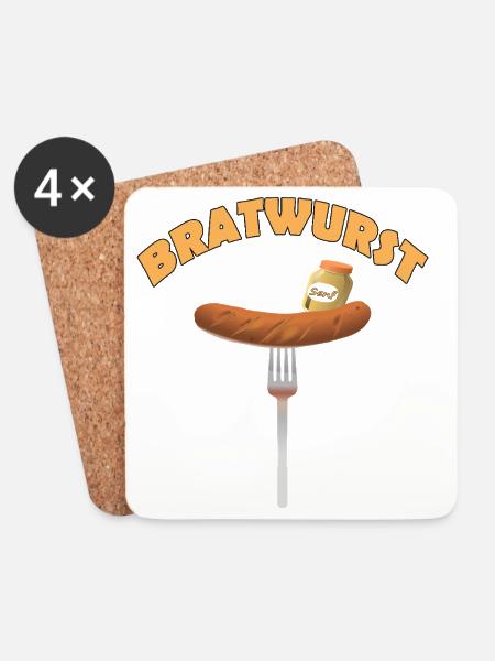 BRATWURST - Untersetzer (4er-Set) - Weiß