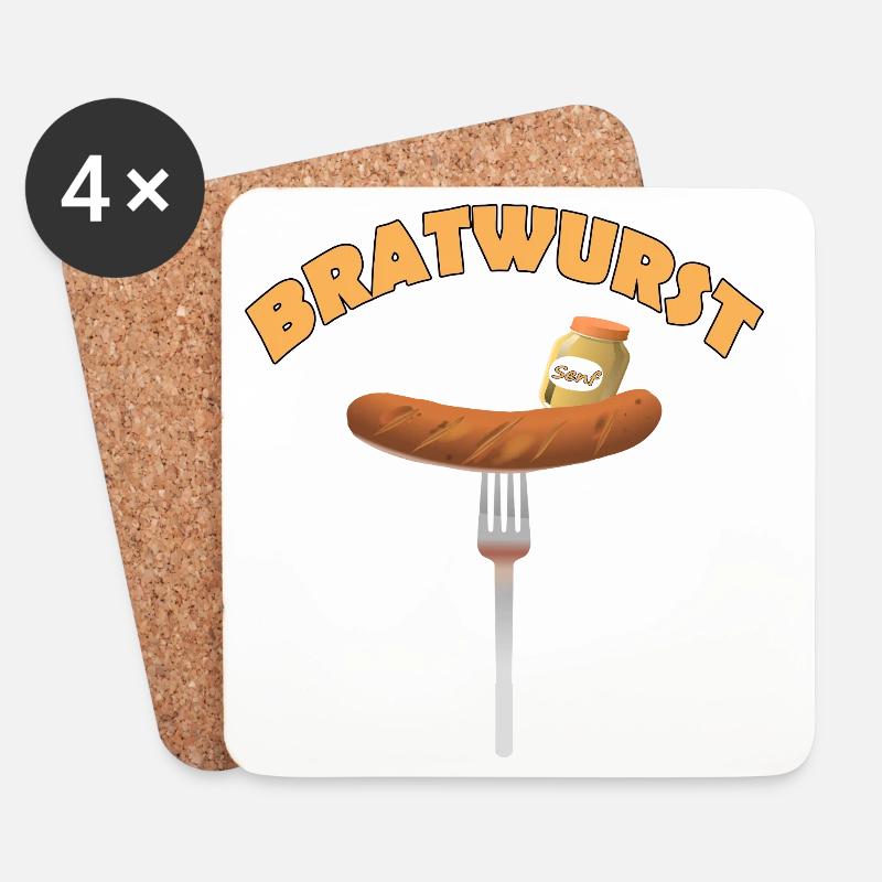 BRATWURST - Untersetzer (4er-Set) - Weiß