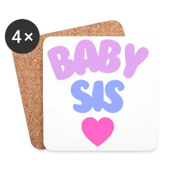 Petite sœur Love - Dessous de verre (lot de 4) - blanc - Devant